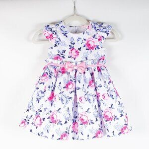 Nannette Baby 12M Dress Pink Floral Tulle Party Dress